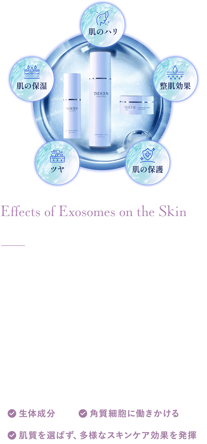 エクソソームの肌への効果-肌状態や肌質を選ぶことなく、肌細胞に指令を出す