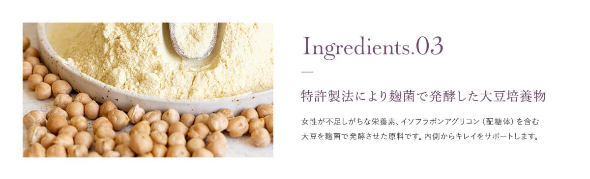 特許製法により麹菌で発酵した大豆培養物