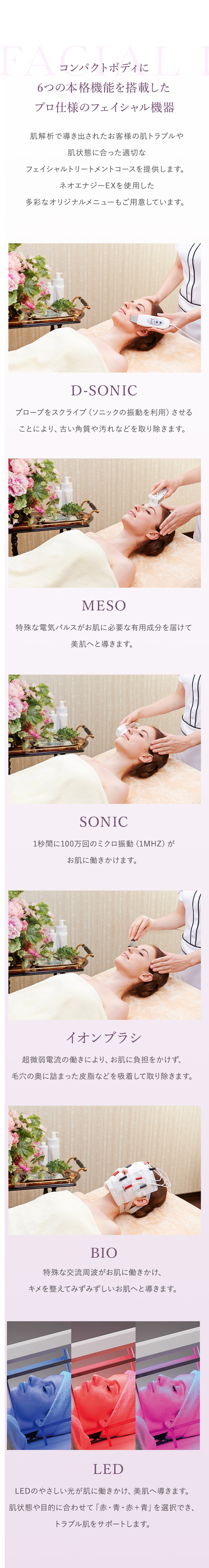 コンパクトボディに6つの本格機能を搭載したプロ仕様のフェイシャル機器